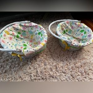 Spritz floral lined white wicker Easter baskets